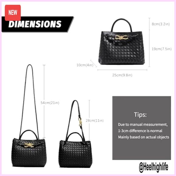 BC Hobo Vegan Leather Weave Tote Bag – 606River Vegan Leather Woven Tote Hobo Shoulder Crossbody Bag Chic Retro Elegant